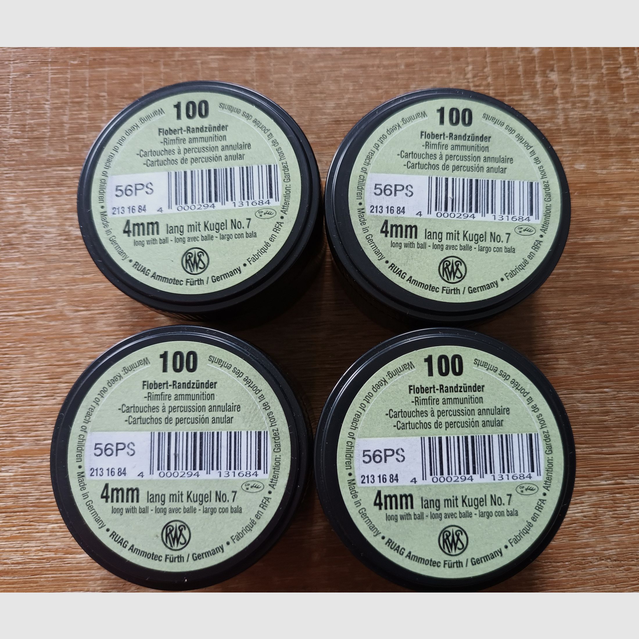 RWS  4mm largo balas de percusión anular No.7 - nueva producción