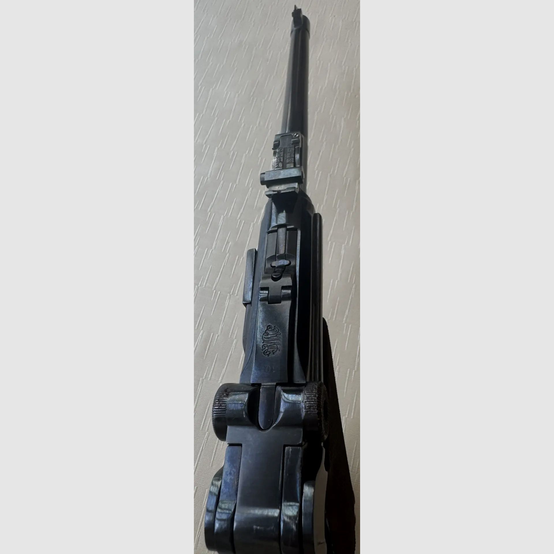 DWM P08 Artillerie – Lange Pistole 08 Modell 1915 mit Anschlagschaft