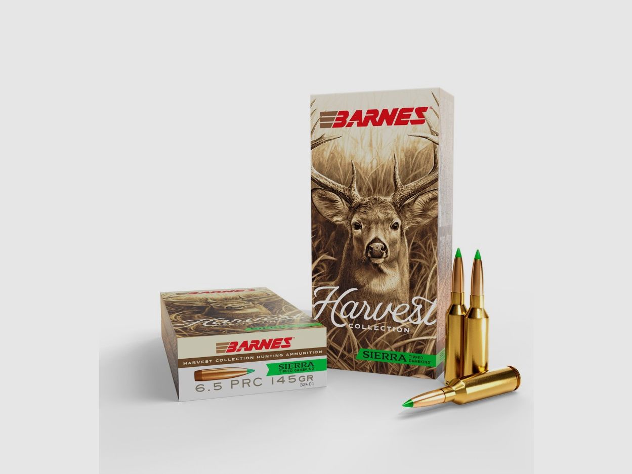 Barnes Harvest Collection 6.5mm PRC 9.4 g / 145 gr Sierra Tipped GameKing Hunting Ammunition – 20 pieces #32401