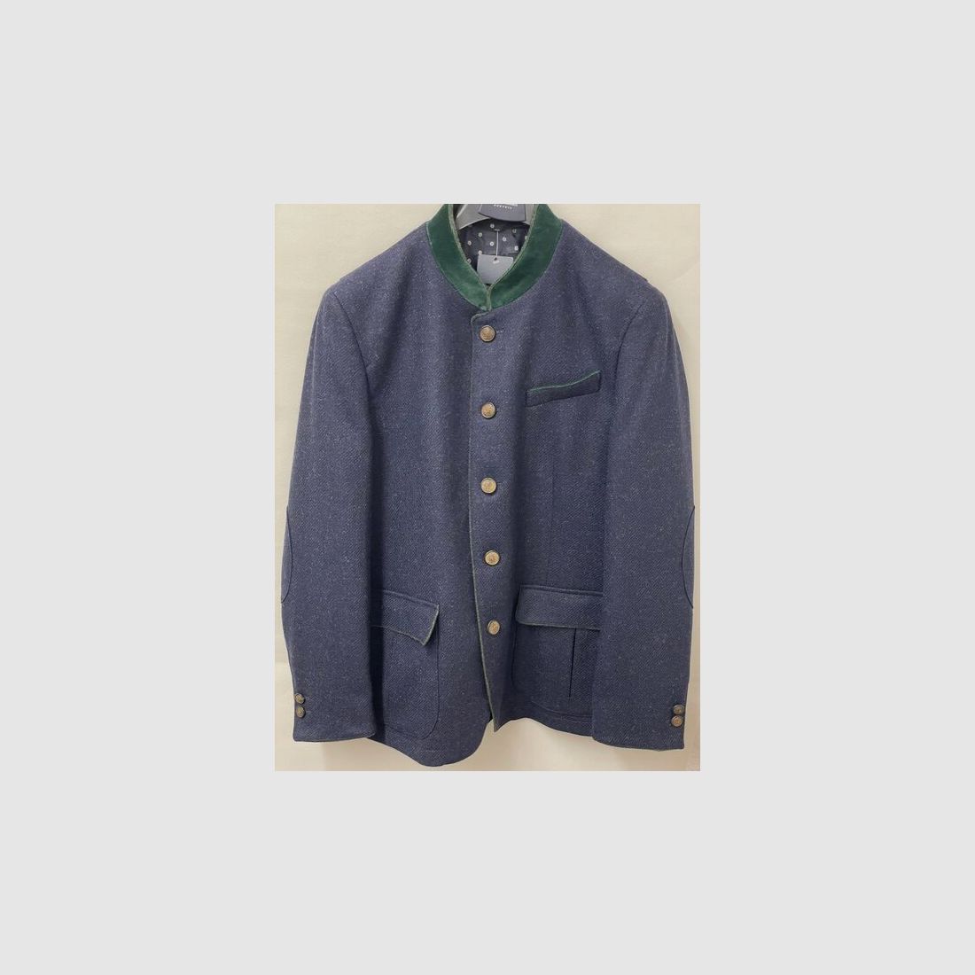 Maximilian giacca in lana Shetland Mils in blu scuro/verde, immagine 1 di 2