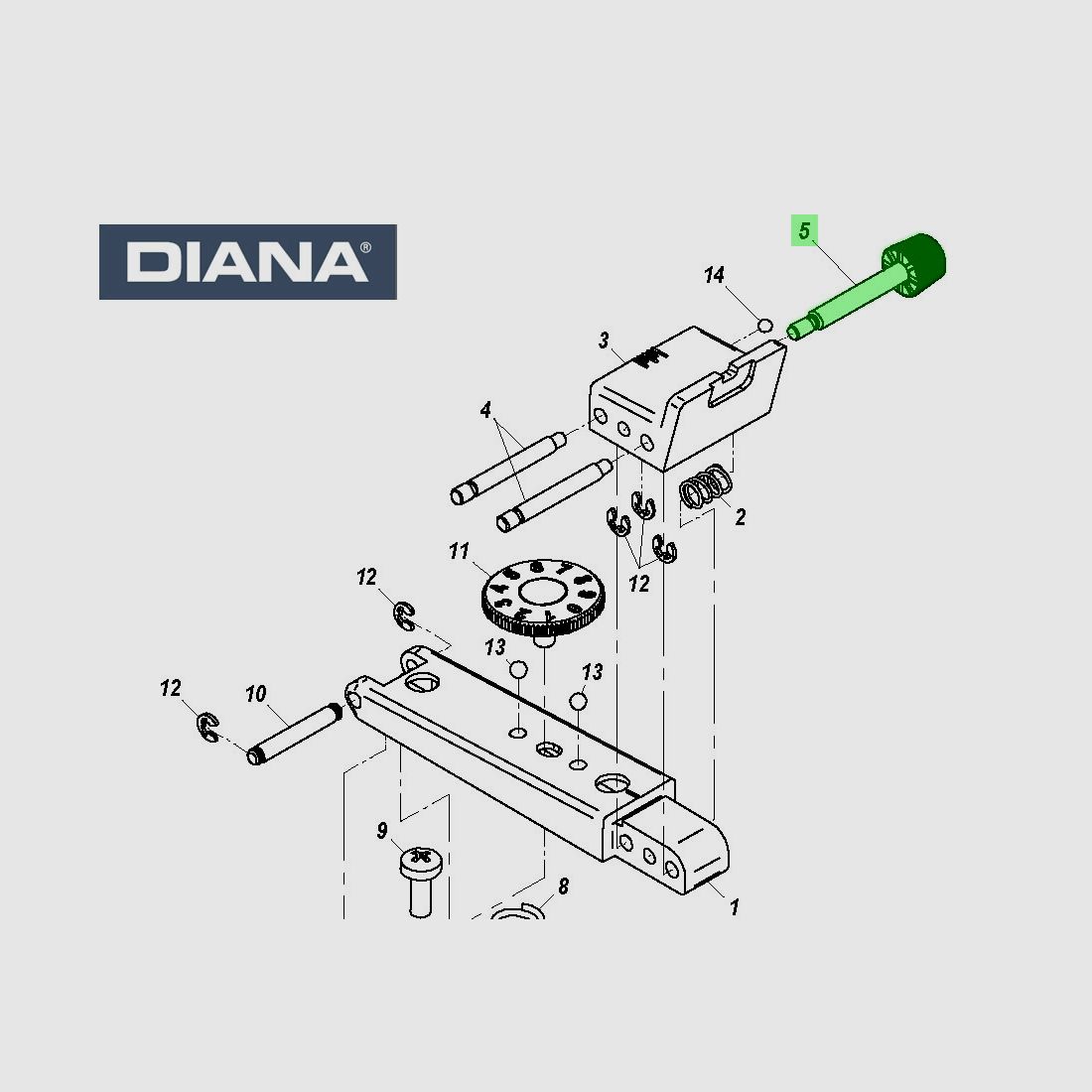 Seitenstellschraube fĂĽr Mikrometervisier montiert Standard Kimme fĂĽr alle Diana Modelle, Ersatzteil