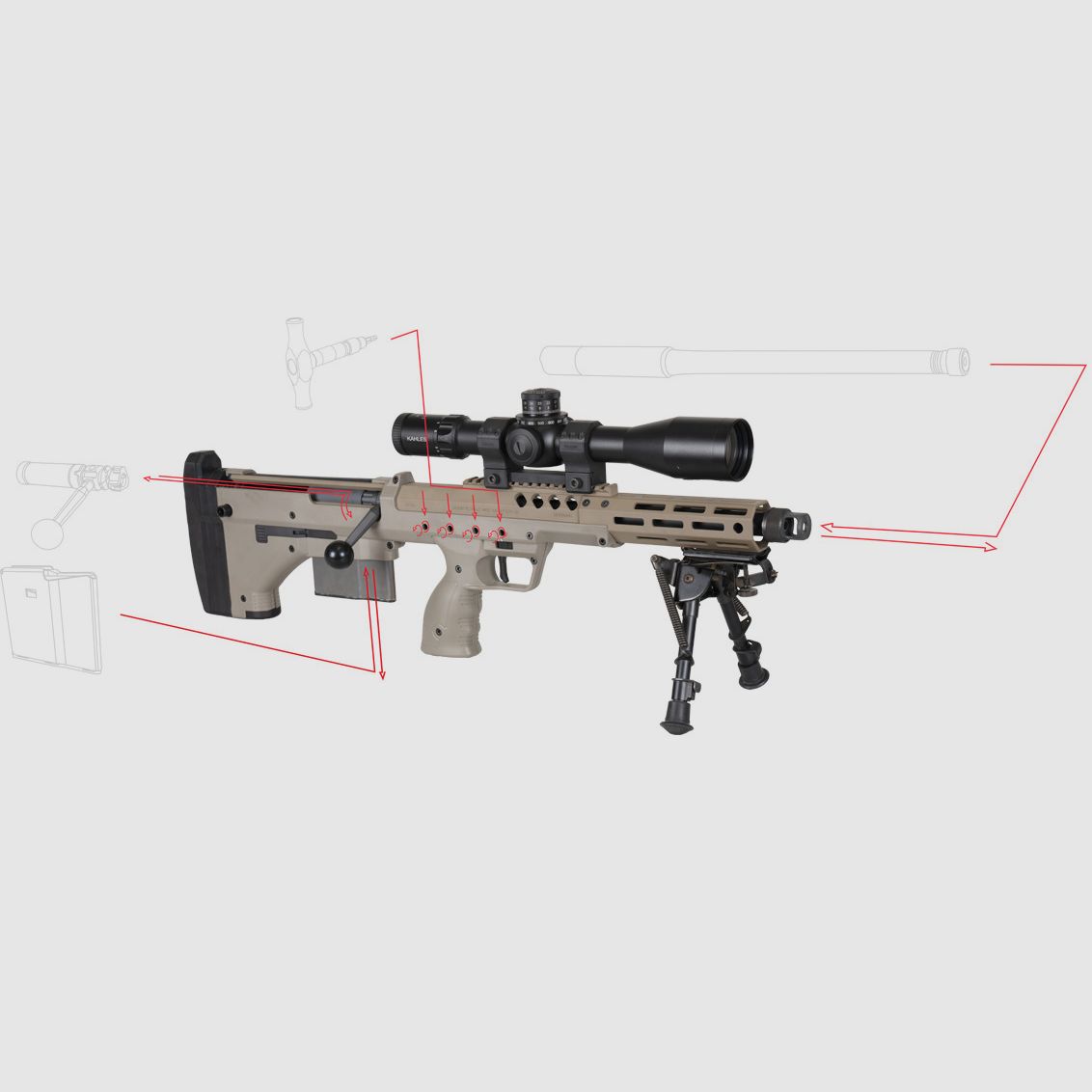 Desert Tech SRSA2 Covert Conversion Kit 18″ – 6.5 Creedmoor, image 2 sur 2