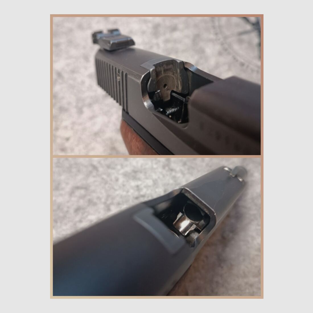 Sig Sauer P228 mit LPA Visierung und Nill Holzgriffschalen