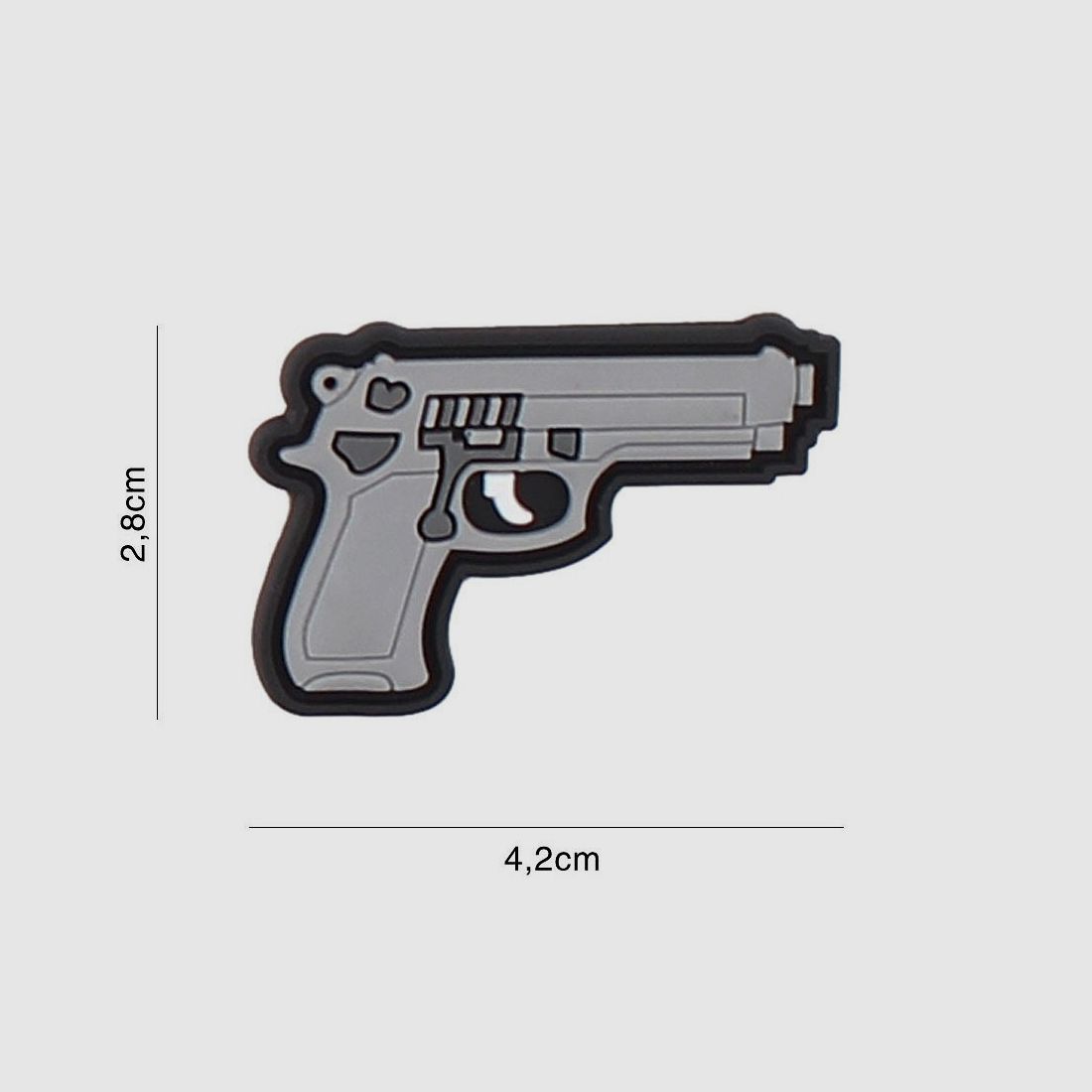 3D PVC PATCH PISTOLE GRAU