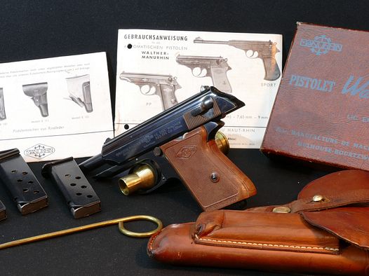 Manuhrin - Walther PPK, 7,65mmBrowning, neuwertig, OVP, Zubehör Optional WHB30