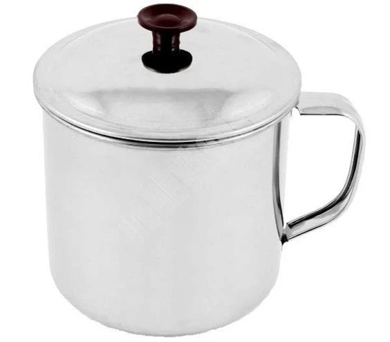 Touristenstahlbecher mit Deckel, 8,5 cm, 360 ml