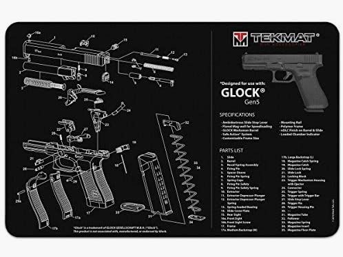 TEKMAT TAPPETINO PER LA PULIZIA DELL’ARMA CON ESPLOSO PARTI GLOCK GEN.5