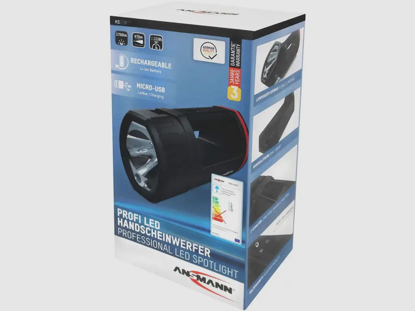 Ansmann LED-Handscheinwerfer HS20R Pro