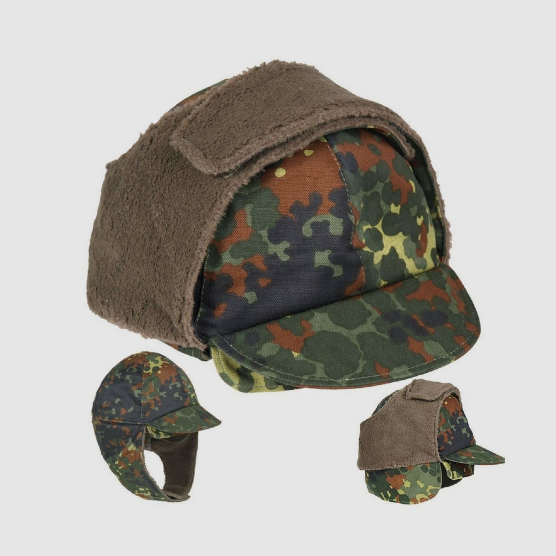 Czapka Zimowa Uszatka Wojskowa Bundeswehr Flecktarn Oryginał Demobil