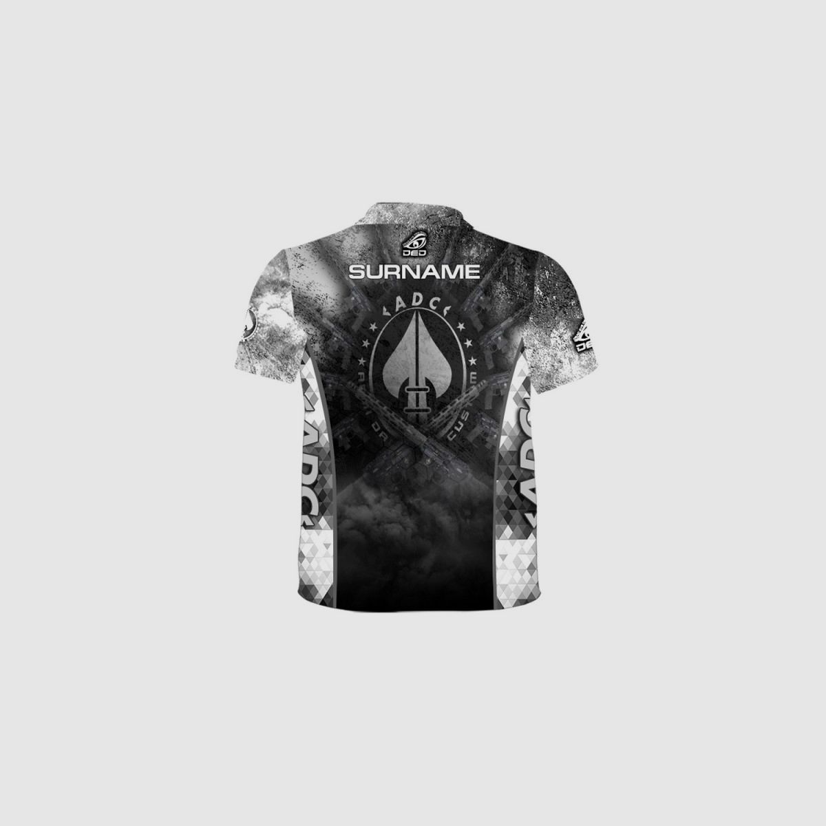 DED ADC Custom Competition T-Shirt - Gris, tamaño: 5XL, Nombre personalizado: Con nombre personalizado, Tipo de ropa: Mujeres, imagen 2 de 3
