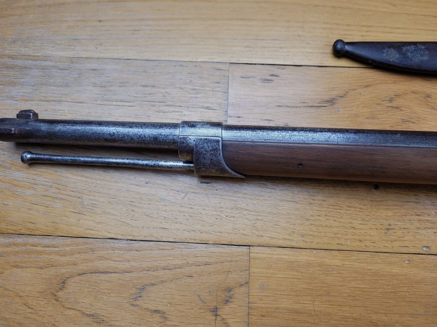 Exceptionnel ensemble Fusil Chassepot 1866 – Fin 1871- monomatricule avec SA baïonnette au numéro du fusil TBE+, image 22 sur 32