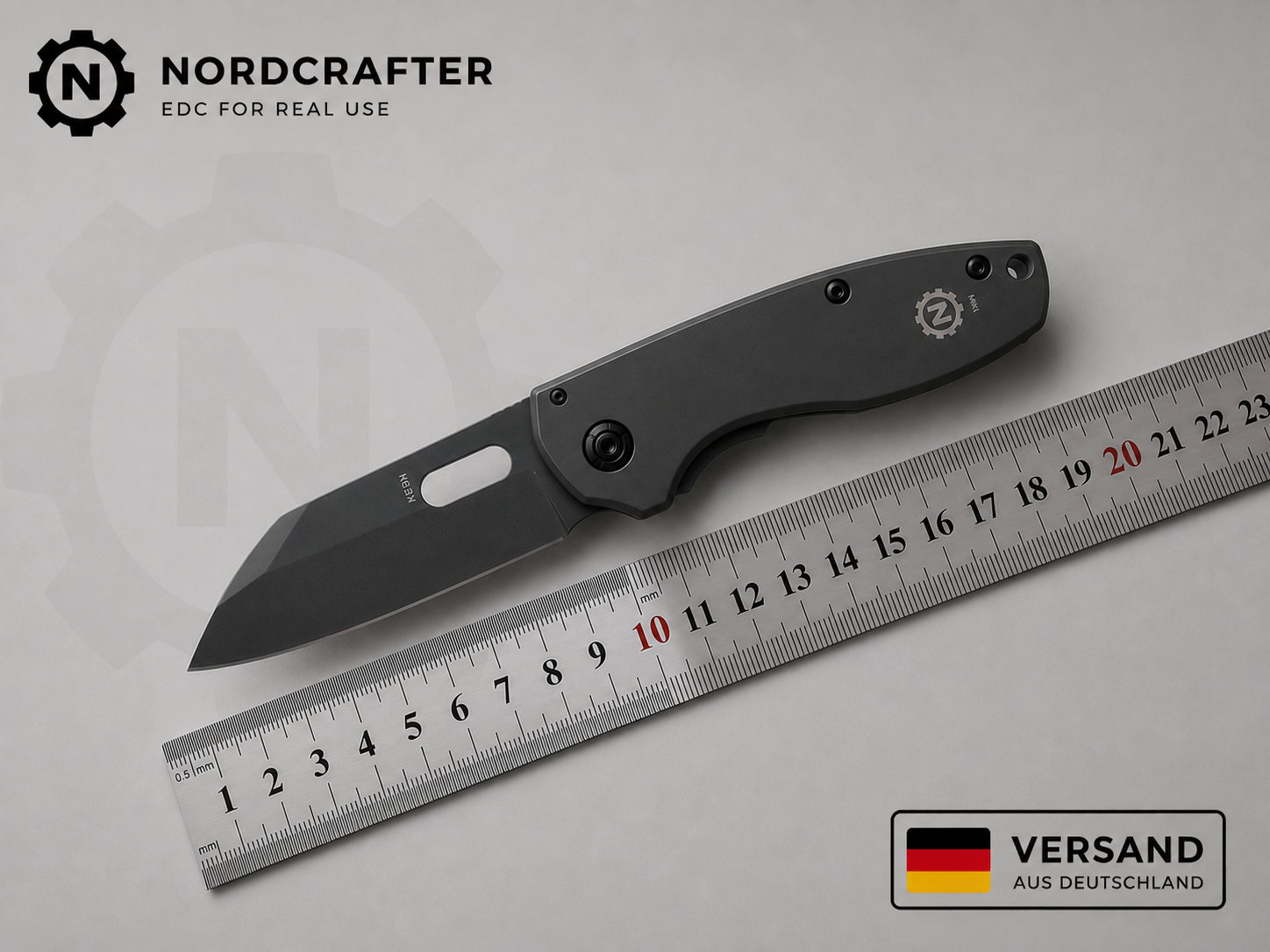NORDCRAFTER KERN MK1 EDC Couteau pliant Acier inoxydable Gris – Couteau de poche compact, image 2 sur 7