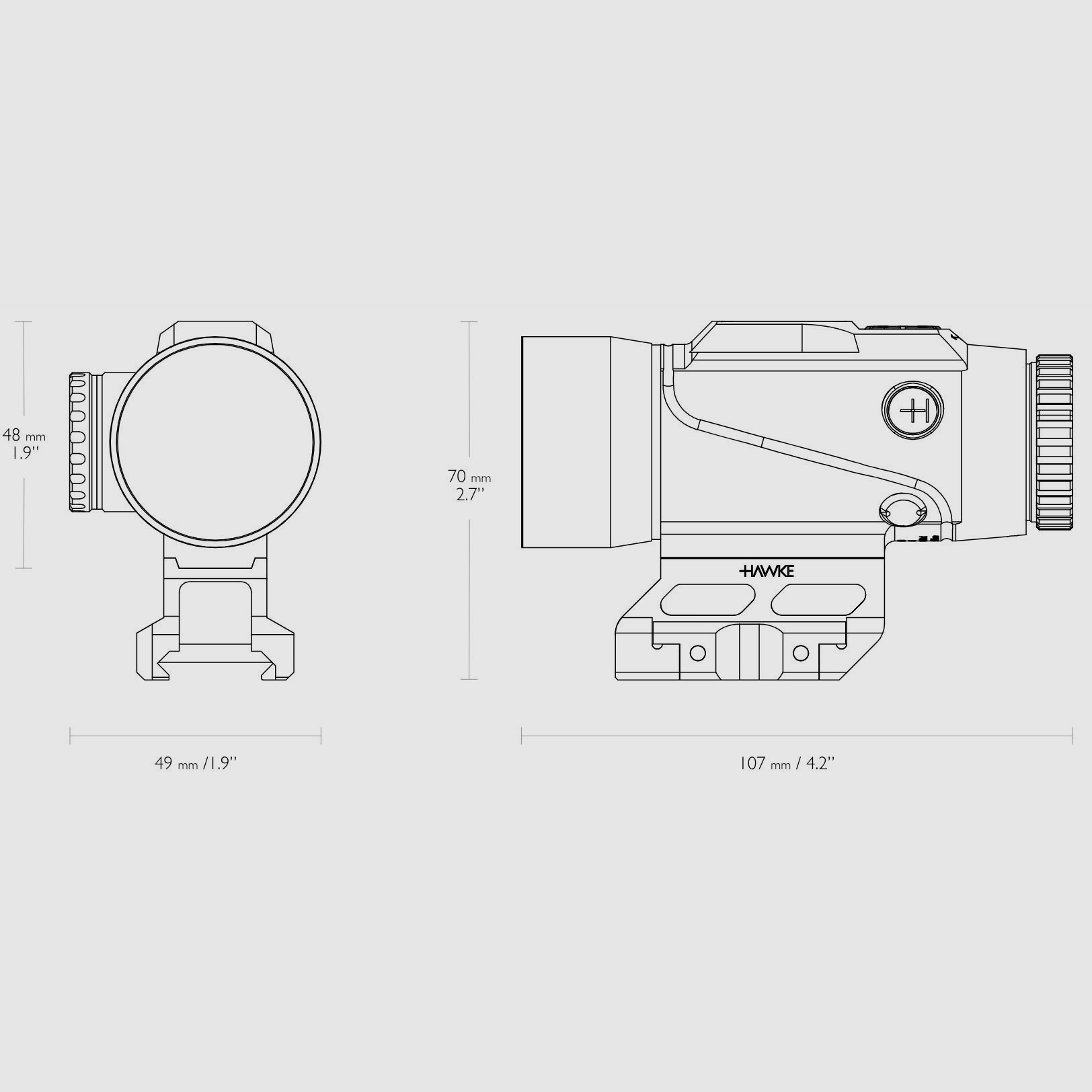 HAWKE PRISM SIGHT – UNBENUTZT – 6x36 5.56 BDC DOT ABSEHEN - ROTPUNKTVISIER – Modell 12058