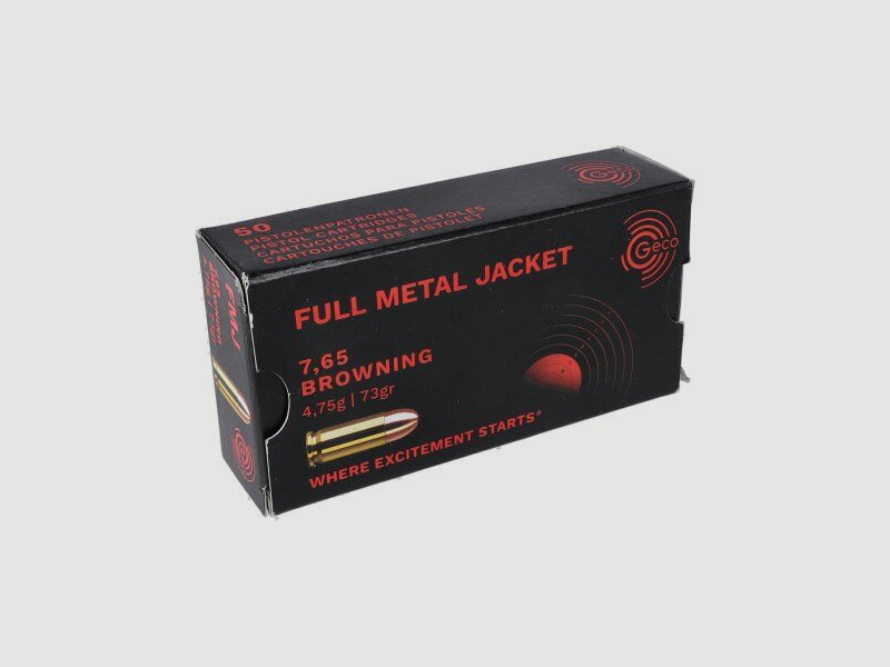 GECO Full Metal Jacket 73gr 7.65Browning