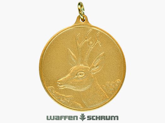 Steinhauer&Lück Jagdmedaille Bock 40mm vergoldet m. Öse u. Ring