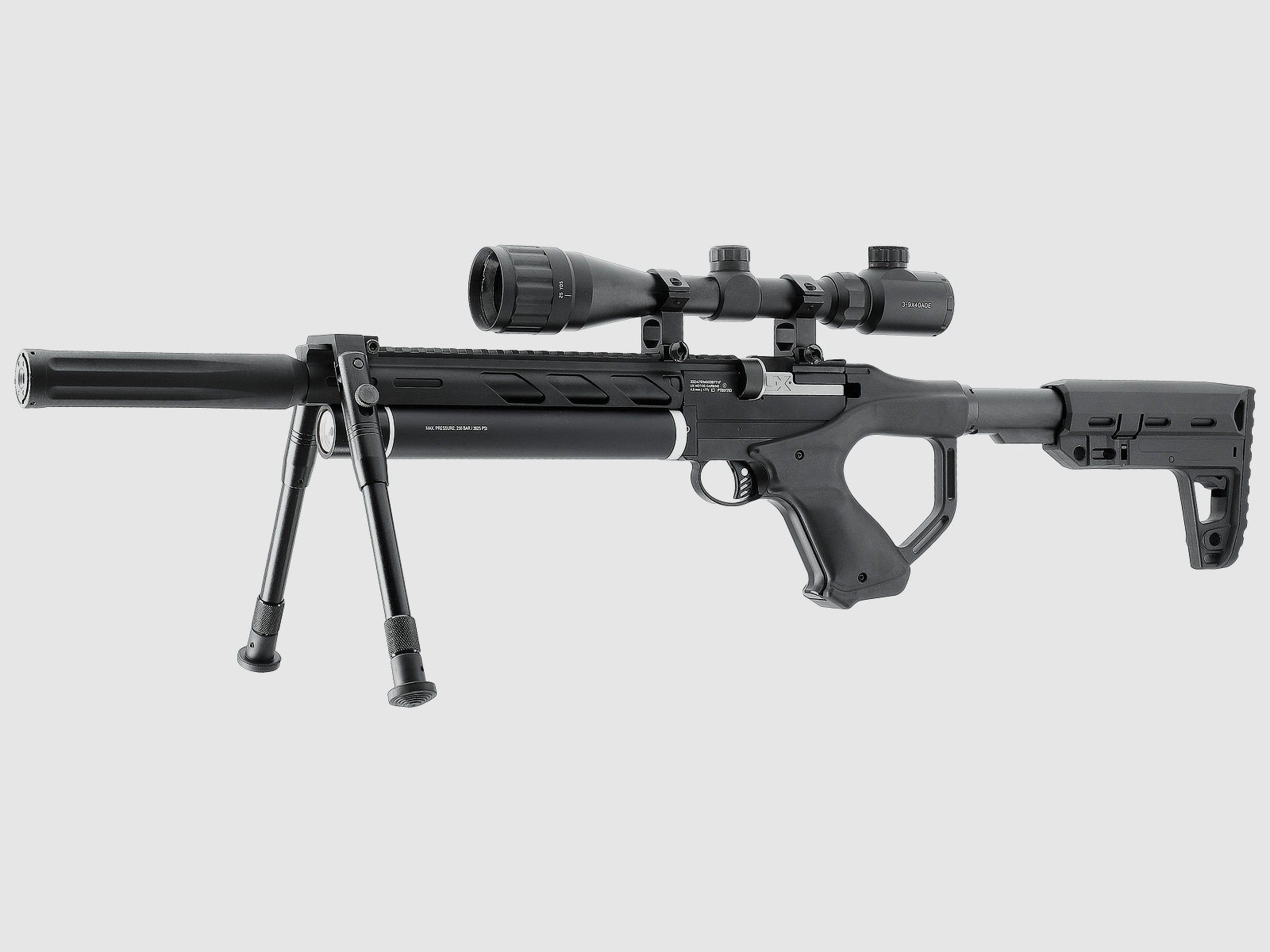 Pack PCP-Gewehr UX Notos + Zielfernrohr 3-9x40 + Zweibein, Bild 6 von 6