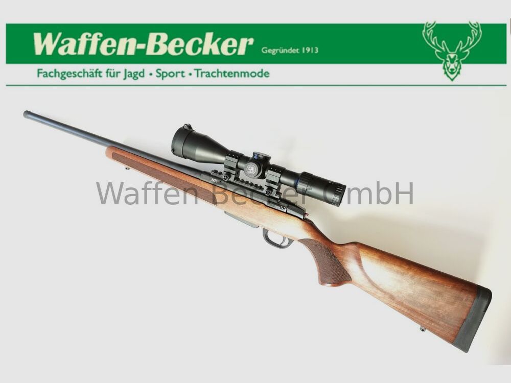 Brenner / Waffen Schumacher Brenner BR20 Kal. .308Win. LL:51cm M15x1 loopdraad, houten kolf + Bauer HD 2-16x50 richtkijker