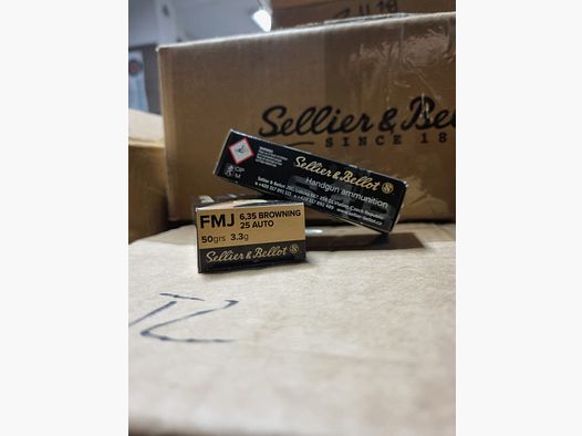 Ammunition 6.35 Browning/25 Auto FMJ S& B 50gr