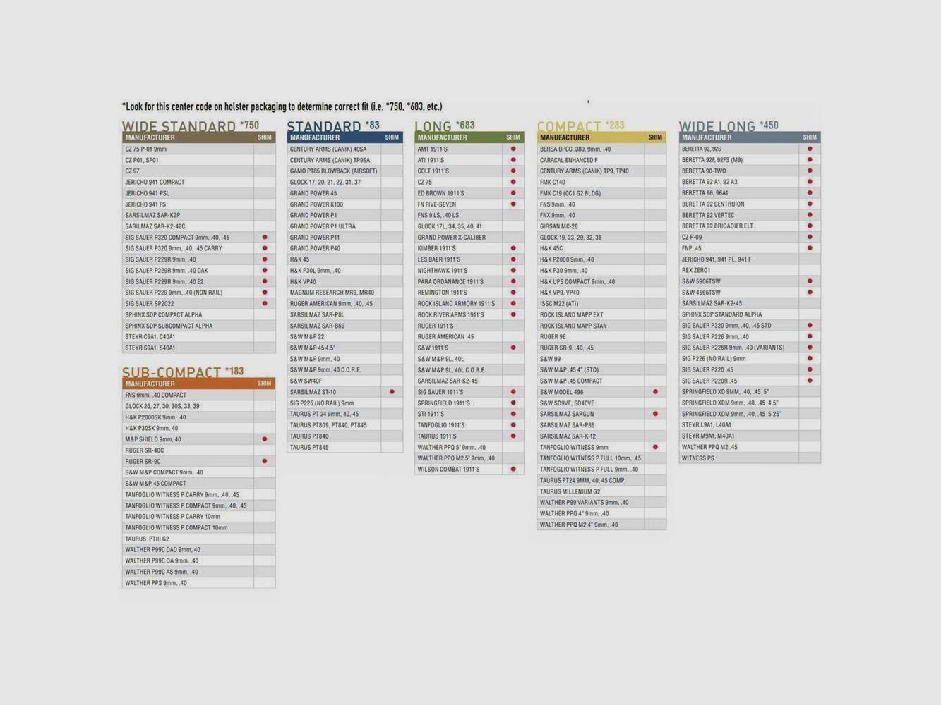 BIANCHI® 126GLS Leder Gürtelholster RDS 183* Glock 26/27/30/30S/33/39,H&K P2000SK/P30SK,S&amp;W M&amp;P Shield/Compact,Walther P99C DAO/QA/AS/PPS 9mm,.40-Beige-Links