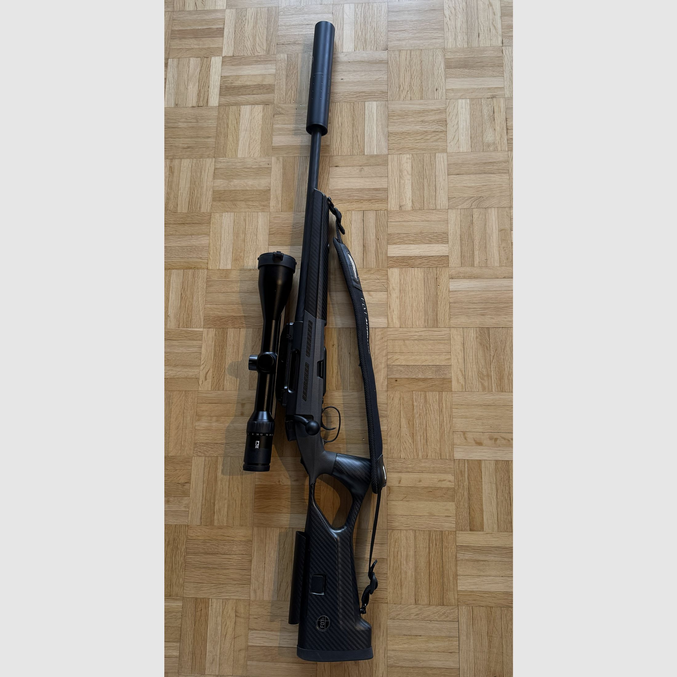 Steyr SM12 .308 Win FBT carbon stock including SiW silencer