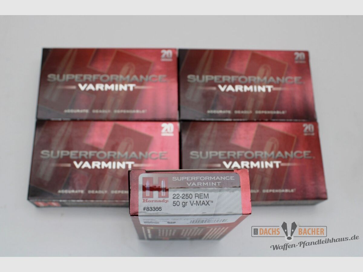 Hornady .22-250 Rem 50gr.V-MAX 100 (5x20) disparos