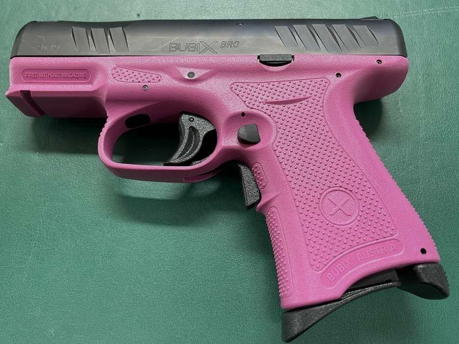 BubiX halfautomatisch pistool 9x19mm - Roze