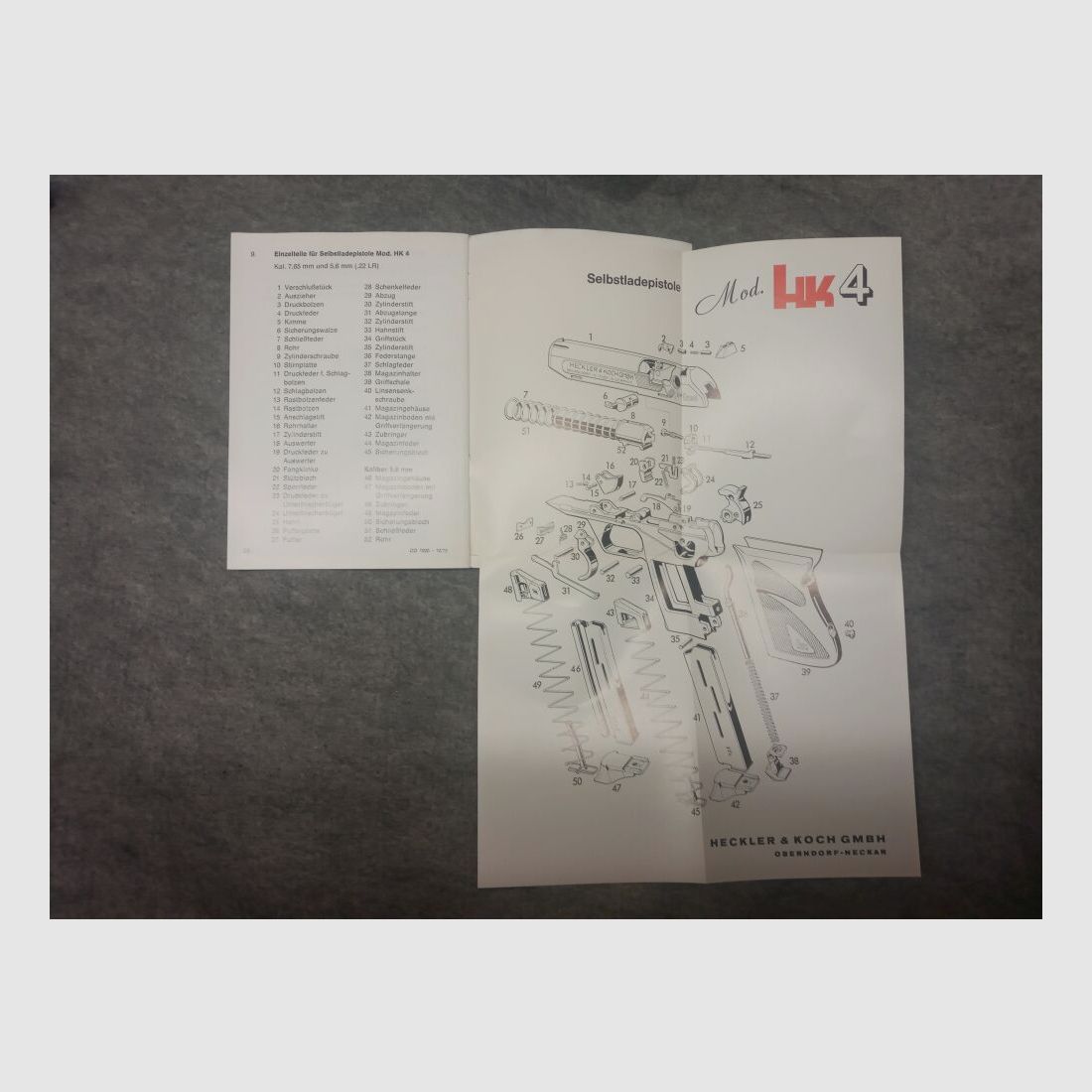 Heckler & Koch Operating Manual HK 4