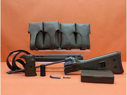 BUND SURPLUS Heckler&Koch/H&K HK G3 Komplett-Set oliv BUND H&K Handschutz/Pistolengriff/Schulterstütze/Mag.T.SSt
