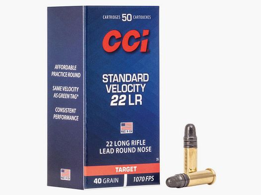 Patronen CCI Kaliber .22LR STANDARD VELOCITY 40 GRAIN