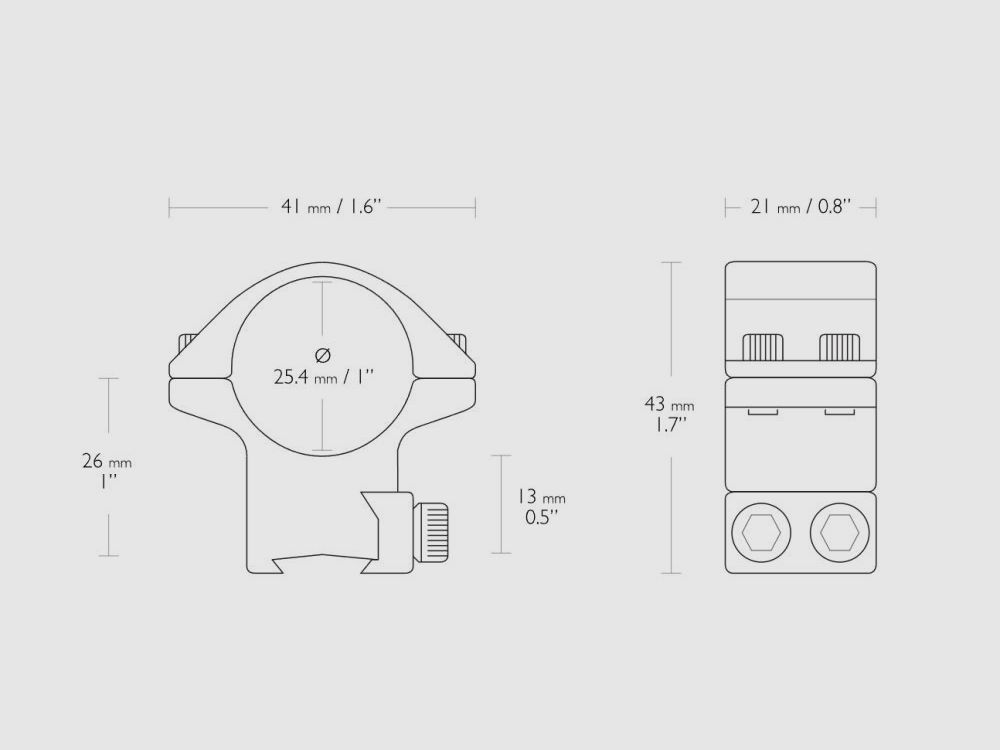 HAWKE Match Ring Mount, 9-11mm prism rail, tube: 1