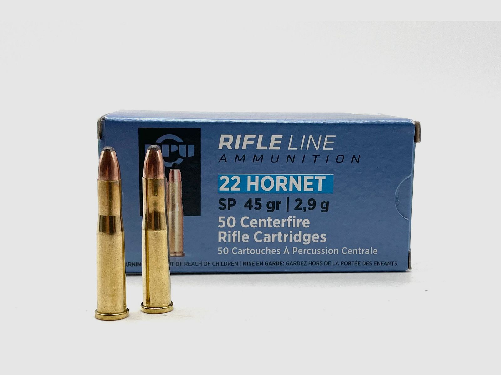 PPU cartridges .22 Hornet 45gr 2.9 g 50 pieces