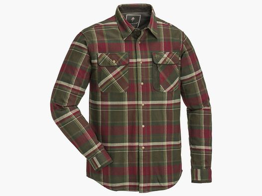 Pinewood Cornwall Flanell Hemd Größe: XL, Farbe: grün / burgund