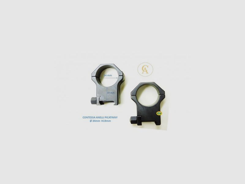 CONTESSA Picatinny-Ringe Durchmesser 34 mm H19 mm