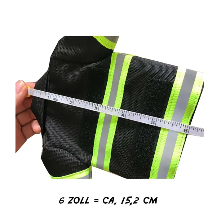Chaqueta de mini bombero con tiras reflectantes para botella de cerveza / botella de vino / botella térmica, imagen 6 de 7