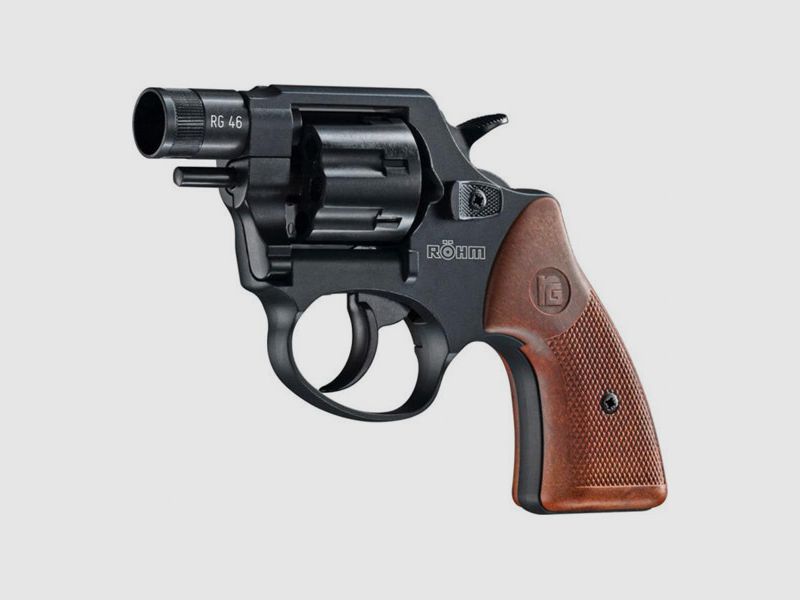 SCHRECKSCHUSSREVOLVER - RÖHM RG46 - 6MM FLOBERT - BRÜNIERT