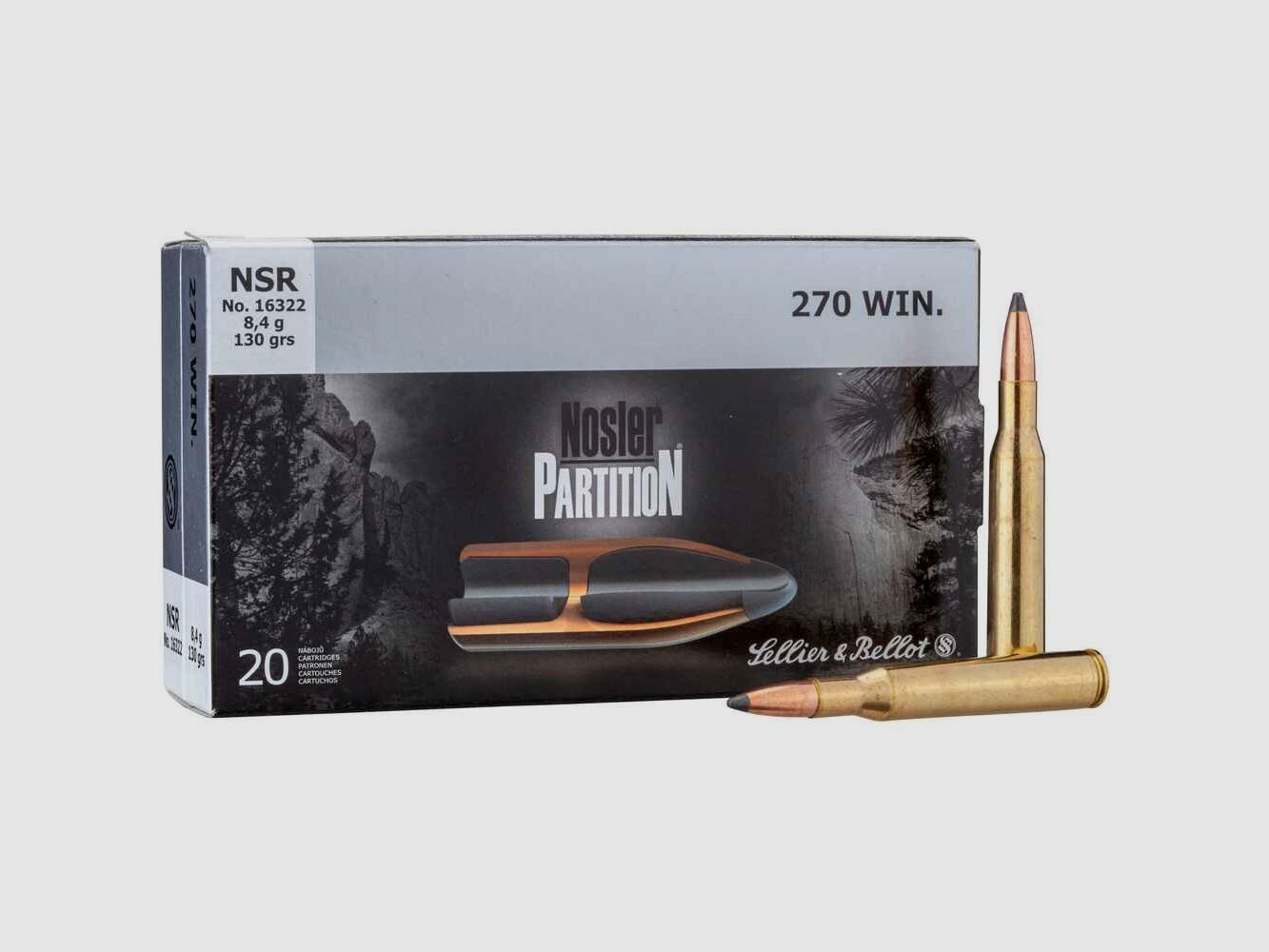 .270 Win. Nosler Partition 8,4g/130grs. Sellier & Bellot