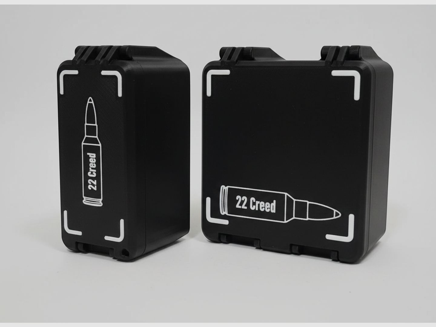 Filamelt Munitionsbox / 22 Creedmoor / 'Klapp- / Rastdeckel' / Patronenbox, Ammo Box