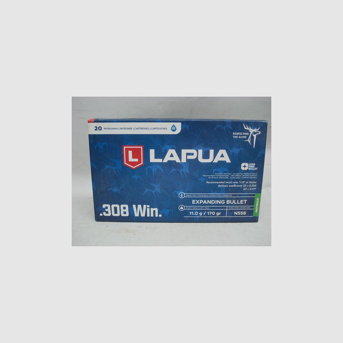 Lapua .308Win Naturalis 11.0g/ - 170gr (a20)
