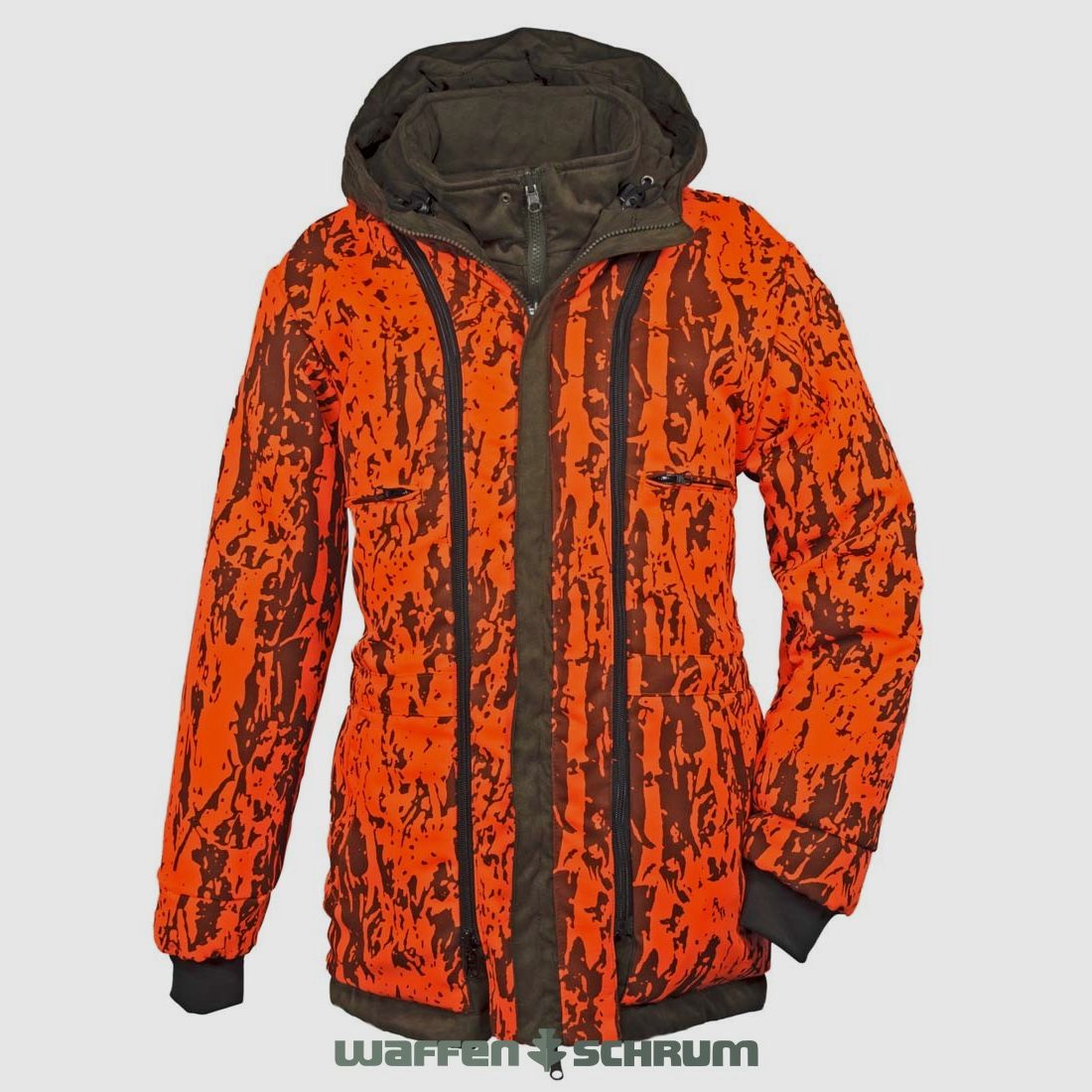 Hubertus Wendejacke Micro Camo Janus  Camo Oliv/ Orange