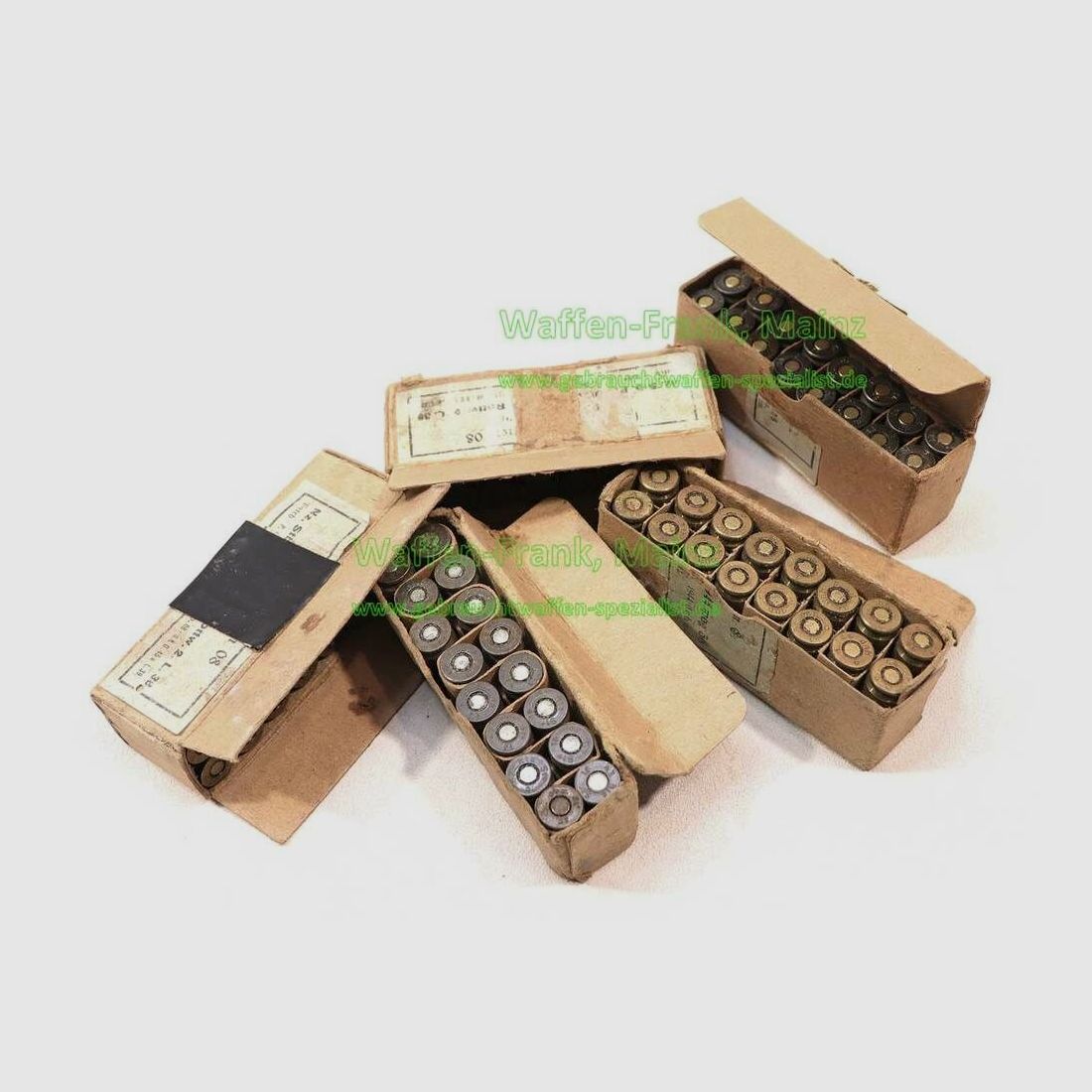 Cartouches de pistolet de collection diverses en allemand