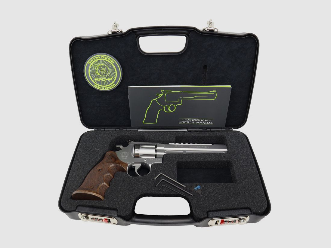 Spohr 286 Competition Stainless 6" Revolver z wymiennym bębnem wyprodukowany w Niemczech 6 calowy rewolwer sportowy