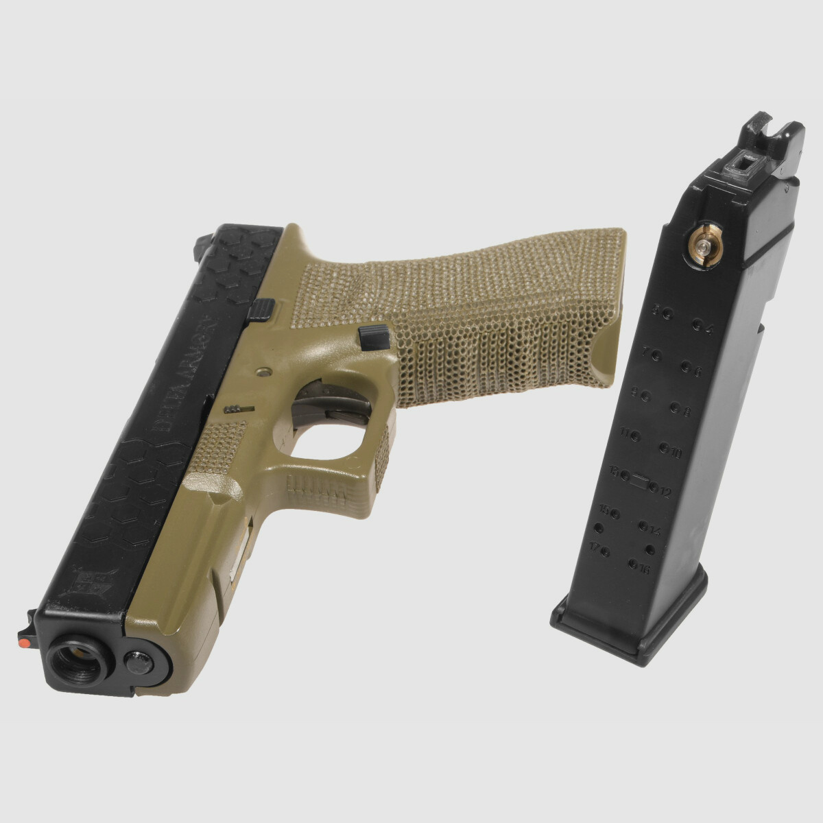 P03 GBB Airsoft Pistole in Oliv | Delta Armory