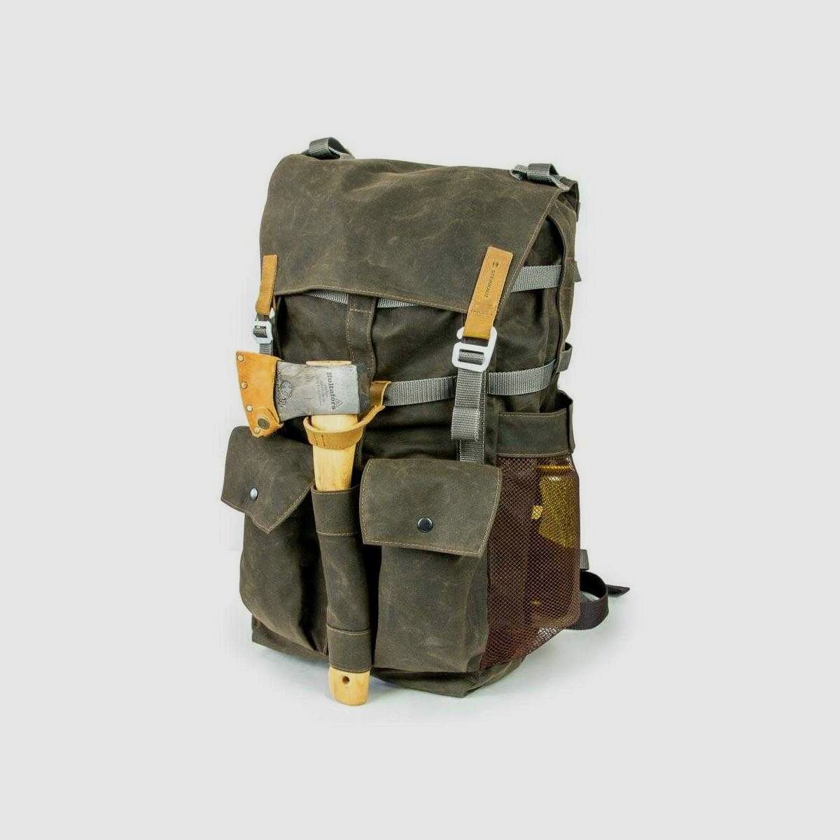 STEINKAUZ Waxcottonrucksack „Bushmann“, Wax-Oliv, Bild 3 von 13