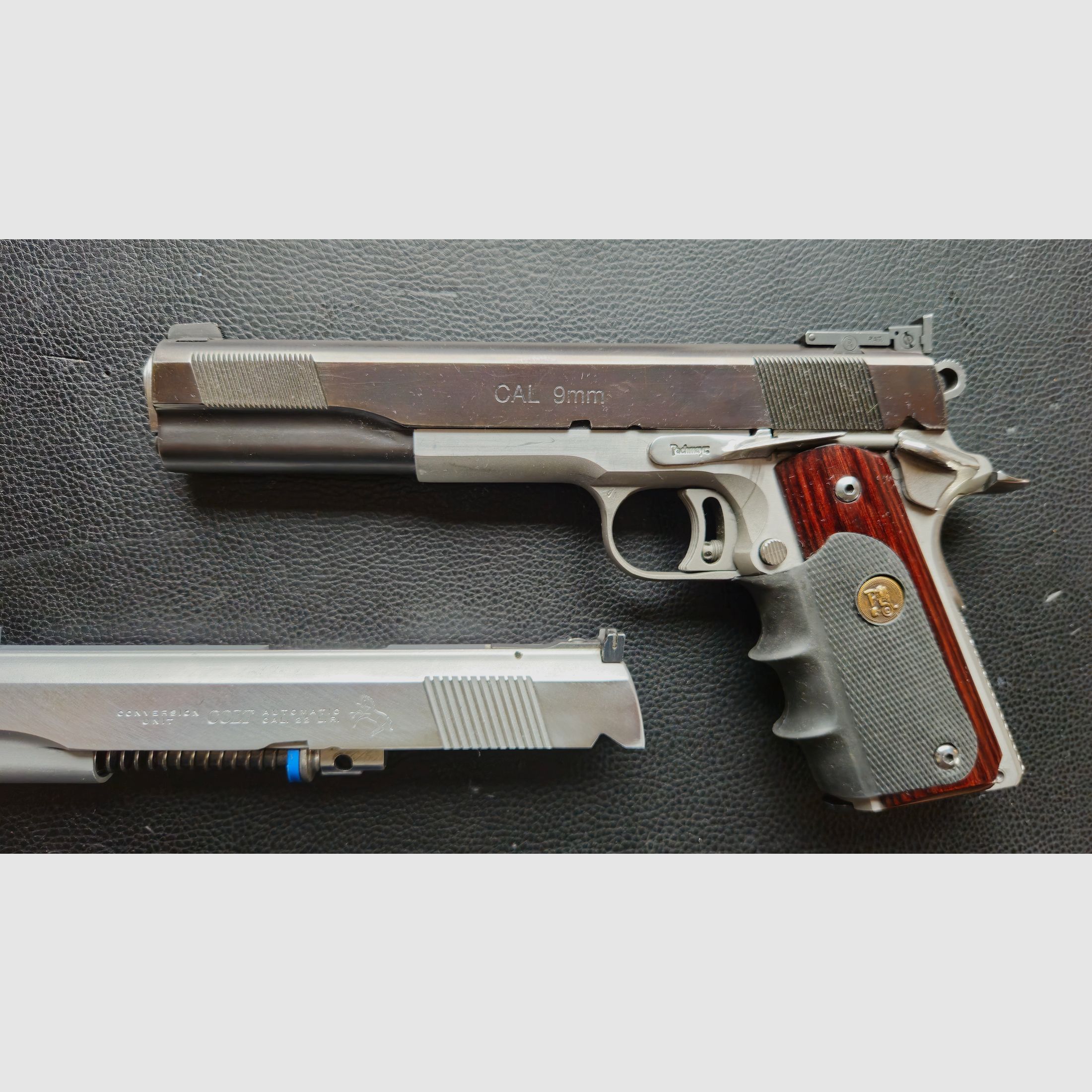 Colt 1911 Gold Cup National Match Kal .45 ACP, Colt Wechselsystem .22lr (Nummerngleich), Les Baer 9mm  Wechelsystem