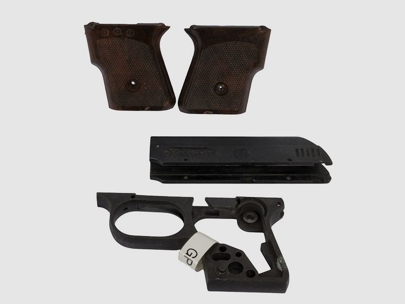 Konvolut gebrauchte Ersatzteile fĂĽr Schreckschuss-, Gas-, Signalpistole Record GP1S 19-teilig