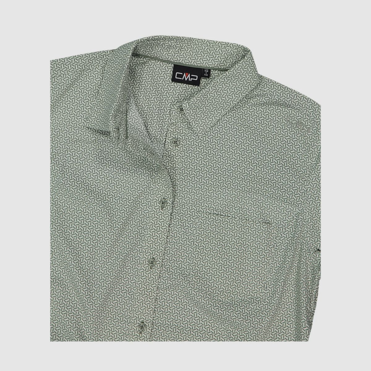 CMP Women's Short Sleeve Shirt with Floral Pattern Green