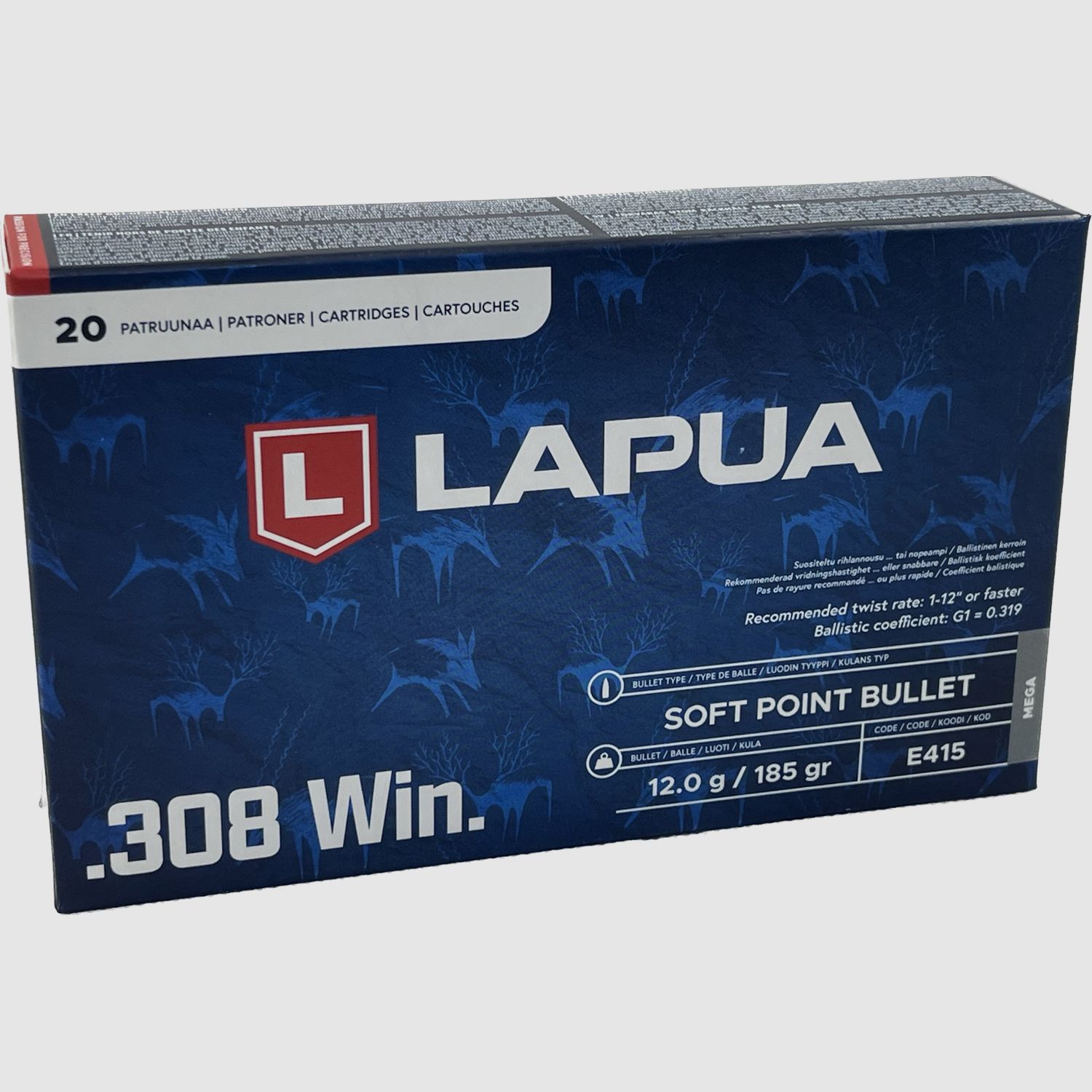 Lapua hunting cartridge soft point .308 Win 185gr