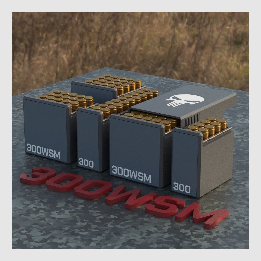 Filamelt Munitionsbox / Ammo .300 WSM – Patronenbox für 50 Schuss, Made in Germany