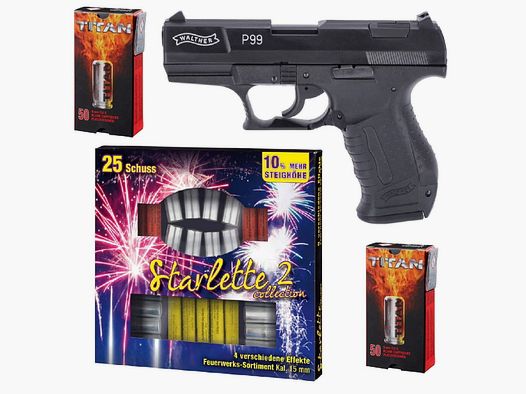 Feuerwerk Kombipaket Walther P99 Schreckschuss