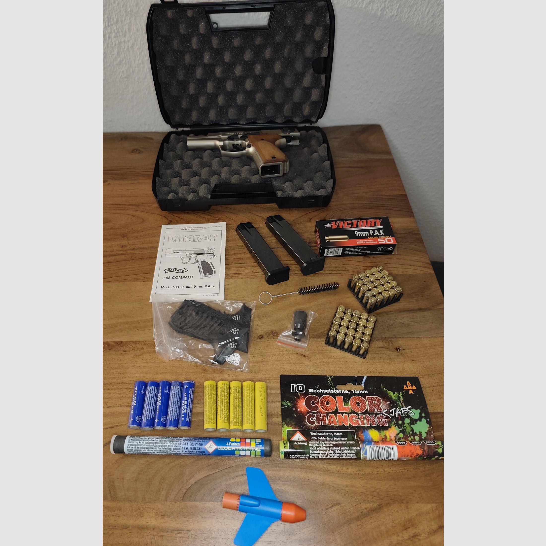 Walther P88 Compact Nickel PTB 764 Silvester-set ver.Pyro+50 schoten munitie